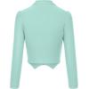 imageHybrid ampamp Company Womens Fashion Military Crop Premium Ultra Stretch GoldSliver Millennium Zipper Up Dressy Blazer JacketMint