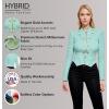 imageHybrid ampamp Company Womens Fashion Military Crop Premium Ultra Stretch GoldSliver Millennium Zipper Up Dressy Blazer JacketMint