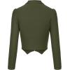 imageHybrid ampamp Company Womens Fashion Military Crop Premium Ultra Stretch GoldSliver Millennium Zipper Up Dressy Blazer JacketOlive