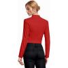 imageHybrid ampamp Company Womens Fashion Military Crop Premium Ultra Stretch GoldSliver Millennium Zipper Up Dressy Blazer JacketRed