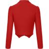 imageHybrid ampamp Company Womens Fashion Military Crop Premium Ultra Stretch GoldSliver Millennium Zipper Up Dressy Blazer JacketRed