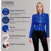 imageHybrid ampamp Company Womens Fashion Military Crop Premium Ultra Stretch GoldSliver Millennium Zipper Up Dressy Blazer JacketRoyal