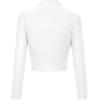 imageHybrid ampamp Company Womens Fashion Military Crop Premium Ultra Stretch GoldSliver Millennium Zipper Up Dressy Blazer JacketWhite