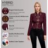 imageHybrid ampamp Company Womens Fashion Military Crop Premium Ultra Stretch GoldSliver Millennium Zipper Up Dressy Blazer JacketWine