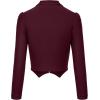 imageHybrid ampamp Company Womens Fashion Military Crop Premium Ultra Stretch GoldSliver Millennium Zipper Up Dressy Blazer JacketWine