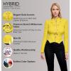 imageHybrid ampamp Company Womens Fashion Military Crop Premium Ultra Stretch GoldSliver Millennium Zipper Up Dressy Blazer JacketYellow olive mint