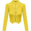 imageHybrid ampamp Company Womens Fashion Military Crop Premium Ultra Stretch GoldSliver Millennium Zipper Up Dressy Blazer JacketYellow olive mint