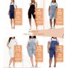 imageHybrid ampamp Company Womens Leisure Adjustable Straps Stretch Bermuda Short Denim jumpsuits OverallsBvj156998light Wash