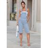 imageHybrid ampamp Company Womens Leisure Adjustable Straps Stretch Bermuda Short Denim jumpsuits OverallsBvj156998light Wash