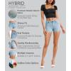 imageHybrid ampamp Company Womens Mid Rise Denim Stretchy Jean Shorts with PocketsShortlight Wash