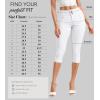 imageHybrid ampamp Company Womens Perfectly Shaping Hyper Stretch Bermuda Shorts CapriCapriwhite