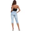 imageHybrid ampamp Company Womens Perfectly Shaping Hyper Stretch Bermuda Shorts CapriDestructedcaprilwash