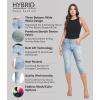 imageHybrid ampamp Company Womens Perfectly Shaping Hyper Stretch Bermuda Shorts CapriDestructedcaprilwash