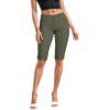imageHybrid ampamp Company Womens Ultra Comfy Butt Lift Stretch Bermuda City ShortsArmy Green