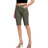 imageHybrid ampamp Company Womens Ultra Comfy Butt Lift Stretch Bermuda City ShortsArmy Green