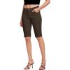 imageHybrid ampamp Company Womens Ultra Comfy Butt Lift Stretch Bermuda City ShortsBrown