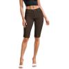 imageHybrid ampamp Company Womens Ultra Comfy Butt Lift Stretch Bermuda City ShortsBrown