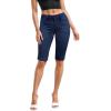 imageHybrid ampamp Company Womens Ultra Comfy Butt Lift Stretch Bermuda City ShortsDenim Indigo