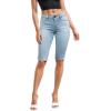 imageHybrid ampamp Company Womens Ultra Comfy Butt Lift Stretch Bermuda City ShortsDenim Light Wash