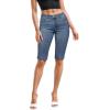 imageHybrid ampamp Company Womens Ultra Comfy Butt Lift Stretch Bermuda City ShortsDenim Medium Blu