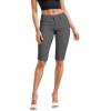 imageHybrid ampamp Company Womens Ultra Comfy Butt Lift Stretch Bermuda City ShortsGunmetal