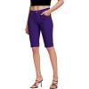 imageHybrid ampamp Company Womens Ultra Comfy Butt Lift Stretch Bermuda City ShortsPurple
