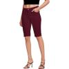 imageHybrid ampamp Company Womens Ultra Comfy Butt Lift Stretch Bermuda City ShortsWine