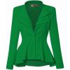 imageHybrid ampamp Company Womens Casual Work Office Dressy Double Lapel Single Button Peplum Comfortable Blazer1073tkelly Gree