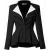 imageHybrid ampamp Company Womens Casual Work Office Dressy Double Lapel Single Button Peplum Comfortable BlazerBlackwhitejk43865