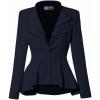 imageHybrid ampamp Company Womens Casual Work Office Dressy Double Lapel Single Button Peplum Comfortable BlazerNavydressy  Premium Weight