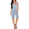 imageHybrid ampamp Company Womens Leisure Adjustable Straps Stretch Bermuda Short Denim jumpsuits OverallsBvj156998light Wash