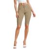 imageHybrid ampamp Company Womens Perfectly Shaping Hyper Stretch Bermuda Shorts CapriBermudakhaki