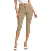 imageHybrid ampamp Company Womens Perfectly Shaping Hyper Stretch Bermuda Shorts CapriCaprikhaki