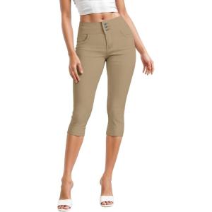 imageHybrid ampamp Company Womens Perfectly Shaping Hyper Stretch Bermuda Shorts CapriCaprikhaki