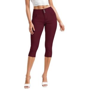 imageHybrid ampamp Company Womens Perfectly Shaping Hyper Stretch Bermuda Shorts CapriCapriwine