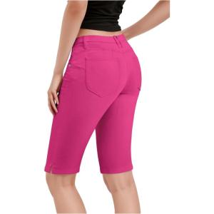 imageHybrid ampamp Company Womens Ultra Comfy Butt Lift Stretch Bermuda City ShortsBermudafuchsia