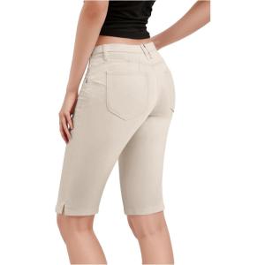 imageHybrid ampamp Company Womens Ultra Comfy Butt Lift Stretch Bermuda City ShortsBermudastone