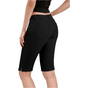 imageHybrid ampamp Company Womens Ultra Comfy Butt Lift Stretch Bermuda City ShortsBlack