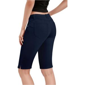 imageHybrid ampamp Company Womens Ultra Comfy Butt Lift Stretch Bermuda City ShortsNavy