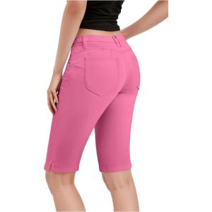 imageHybrid ampamp Company Womens Ultra Comfy Butt Lift Stretch Bermuda City ShortsPink