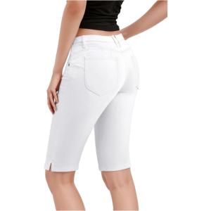 imageHybrid ampamp Company Womens Ultra Comfy Butt Lift Stretch Bermuda City ShortsWhite