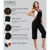 imageHybrid ampamp Company Womens Denim Bib Sleeveless Overalls Utility Rompers Capri Jumpsuit with PocketsQvj156998black