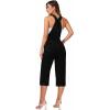 imageHybrid ampamp Company Womens Denim Bib Sleeveless Overalls Utility Rompers Capri Jumpsuit with PocketsQvj156998black