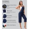 imageHybrid ampamp Company Womens Denim Bib Sleeveless Overalls Utility Rompers Capri Jumpsuit with PocketsQvj156998darkwash