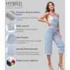 imageHybrid ampamp Company Womens Denim Bib Sleeveless Overalls Utility Rompers Capri Jumpsuit with PocketsQvj156998light Wash