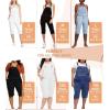 imageHybrid ampamp Company Womens Denim Bib Sleeveless Overalls Utility Rompers Capri Jumpsuit with PocketsQvj156998medium Was