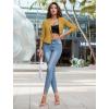 imageHybrid ampamp Company Womens Lightweight Casual Work Office Stretch Ponte Cardigan Blazer Jacket Made in USAMustard