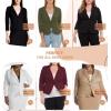 imageHybrid ampamp Company Womens Lightweight Casual Work Office Stretch Ponte Cardigan Blazer Jacket Made in USANeonsalmon