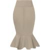 imageHybrid ampamp Company Womens Premium Nylon Ponte Stretch Office Fishtail Pencil Skirt High Waist Made in The USA Below KneeKsk450101073tkhaki