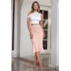 imageHybrid ampamp Company Womens Premium Nylon Ponte Stretch Office Fishtail Pencil Skirt High Waist Made in The USA Below KneePeachksk450101073t